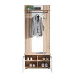 Compacte garderobe Yesayu Artisan eikenhouten look/wit