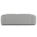 Ecksofa HUDSON mit XL-Longchair Webstoff Saia: Hellgrau - Longchair davorstehend rechts