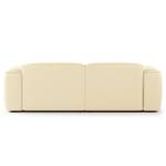 Hoekbank HUDSON met XL-chaise longue Echt leer Neka: Crèmekleurig - Longchair vooraanzicht links