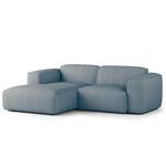 Divano con chaise longue XL HUDSON Tessuto Saia: blu jeans - Longchair preimpostata a sinistra