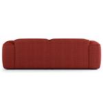 Ecksofa HUDSON mit XL-Longchair Webstoff Saia: Karminrot - Longchair davorstehend rechts