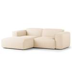 Hoekbank HUDSON met XL-chaise longue Bouclé Stof Bony: Beige - Longchair vooraanzicht links