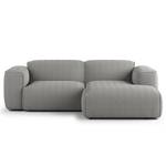 Hoekbank HUDSON met XL-chaise longue Bouclé Stof Bony: Grijs - Longchair vooraanzicht rechts