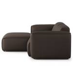 Ecksofa HUDSON mit XL-Longchair Echtleder Neka: Dunkelbraun - Longchair davorstehend links