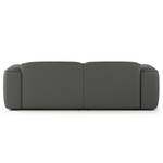 Ecksofa HUDSON mit XL-Longchair Echtleder Neka: Grau - Longchair davorstehend links