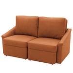 Boxspring-Schlafsofa Befasy Antiklederlook - Kunstleder Jami: Cognac