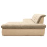 Ecksofa Lemley Webstoff / Kunstleder - Kunstleder Jami / Webstoff Floricia: Beige / Sand - Longchair davorstehend rechts - Ohne Schlaffunktion