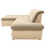 Ecksofa Lemley Webstoff / Kunstleder - Kunstleder Jami / Webstoff Floricia: Beige / Sand - Longchair davorstehend links - Ohne Schlaffunktion