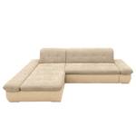 Ecksofa Lemley Webstoff / Kunstleder - Kunstleder Jami / Webstoff Floricia: Beige / Sand - Longchair davorstehend links - Ohne Schlaffunktion