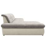 Ecksofa Lemley Webstoff / Kunstleder - Kunstleder Jami / Webstoff Floricia: Grau - Longchair davorstehend links - Mit Schlaffunktion