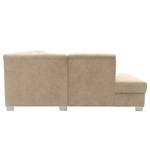 Ecksofa Bollon Webstoff Floricia: Sand - Ottomane davorstehend links - Mit Schlaffunktion