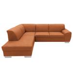 Ecksofa Bollon Antiklederlook - Kunstleder Jami: Cognac - Ottomane davorstehend links - Ohne Schlaffunktion