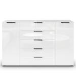 Sideboard Flipp Glas Typ B Weiß / Silber - Breite: 160 cm