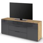 TV-Lowboard Flipp Glas Typ A Graphit / Eiche Artisan Dekor - Breite: 160 cm