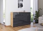 Sideboard Flipp Glas Typ A Graphit / Eiche Artisan Dekor - Breite: 160 cm