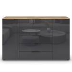 Sideboard Flipp Glas Typ A Graphit / Eiche Artisan Dekor - Breite: 160 cm