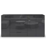 Sideboard Flipp Glas Typ B Graphit / Eiche Artisan Dekor - Breite: 200 cm