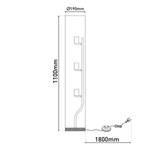 Stehleuchte Beate Aluminium / Mischgewebe - 3-flammig - Grau