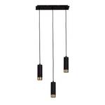 Lampada a sospensione Frida 3 punti luce Ferro - Nero / Ottone