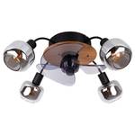 Lampada da soffitto Fumoso Ferro / Vetro fumé - Nero / Marrone - 4 punti luce - con ventilatore