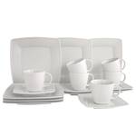 Koffieset Victoria porselein - wit - 18-delig