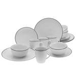 Service combiné Luna Black Line Porcelaine - Blanc - 16 éléments