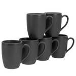 Kaffeebecher Soft Touch 6er-Set Steinzeug - Schwarz