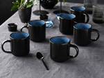 Tasses à café Nordic Fjord - Lot de 6 Grès - Bleu