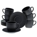 Tasses à espresso Soft Touch Grès - Noir - 12 éléments