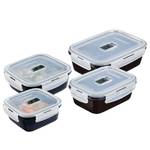 Set di 4 contenitori Black Box Vetro colorato / materiale plastico - Nero