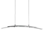 Lampada a sospensione LED Curved Pendant Acciaio / Vetro opalino - Argento - 4 punti luce