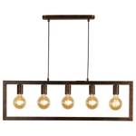 Hanglamp Oblong staal - bruin - 5 lichtbronnen