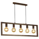 Hanglamp Oblong staal - bruin - 5 lichtbronnen