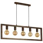 Hanglamp Oblong staal - bruin - 5 lichtbronnen