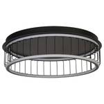 LED-Deckenleuchte Circolo Cage Aluminium / Silikon - Schwarz - 1-flammig - Durchmesser: 60 cm