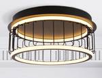 Lampada da soffitto LED Circolo Cage Alluminio / Vetro Silicone plastico - Nero - 1 punto luce - Diametro: 40 cm