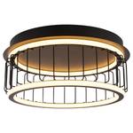 Lampada da soffitto LED Circolo Cage Alluminio / Vetro Silicone plastico - Nero - 1 punto luce - Diametro: 40 cm