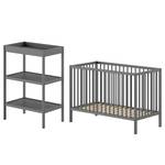 Babyzimmerset Dino 2-teilig - Babybett Buche massiv - Anthrazit