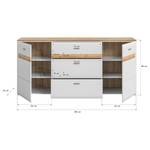 Sideboard Andabac - 185 cm Weiß / Eiche Riviera Dekor