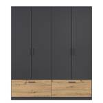 Drehtürenschrank Bari Typ B Graumetallic / Eiche Artisan Dekor - Breite: 181 cm