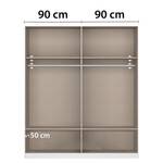 Drehtürenschrank Bari Typ B Graumetallic / Eiche Artisan Dekor - Breite: 181 cm