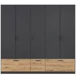 Drehtürenschrank Bari Typ B Graumetallic / Eiche Artisan Dekor - Breite: 226 cm