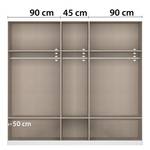 Drehtürenschrank Bari Typ B Graumetallic / Eiche Artisan Dekor - Breite: 226 cm