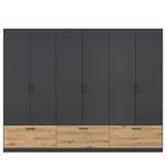 Drehtürenschrank Bari Typ B Graumetallic / Eiche Artisan Dekor - Breite: 271 cm