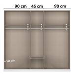 Drehtürenschrank Bari - Spiegeltür Typ A Graumetallic / Eiche Artisan Dekor - Breite: 226 cm