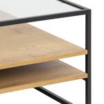 Salontafel Keable glas/metaal - wild-eikenhouten look/zwart