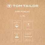 Surf Poncho Tom Tailor Baumwolle - L/XL - Türkis - 76 x 110 cm