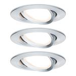 Inbouwlamp Nova Coin set van 3 aluminium - zilverkleurig