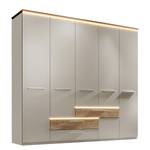 Draaideurkast met verlichting Talori champagnekleurig/tin-eikenhouten look - Breedte: 251 cm