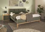 Bed met nachtkastjes Davey donkergroen/eikenhouten look